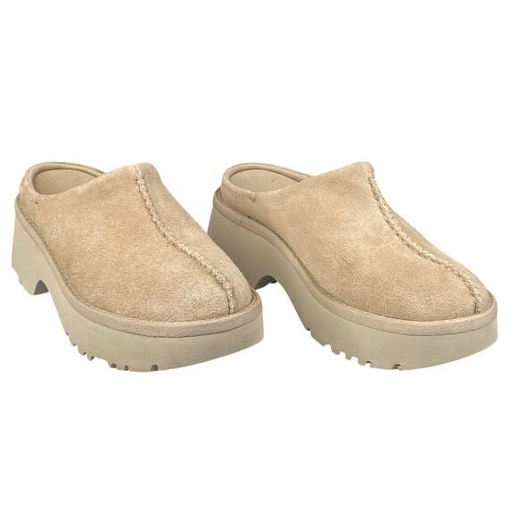 UGG Women’s New Heights Tan Suede Platform Clog Size US 9 - Picture 5 of 11